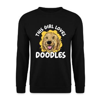 This Girl Loves Doodles Goldendoodle Dog Owner - Unisex Sweatshirt - black - Front - Alina (178cm) & Michal (187cm)