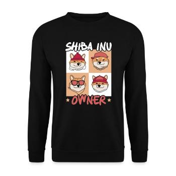 Shiba Inu Japonais Chien Amoureux Puppy Paw Love - Sweat-shirt Unisexe - noir - Devant - Alina (178cm) & Michal (187cm)