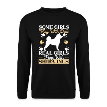 Shiba Inu Japanischer Hund Lover Welpe Pfote Liebe - Unisex Pullover - Schwarz - Vorne - Alina (178cm) & Michal (187cm)