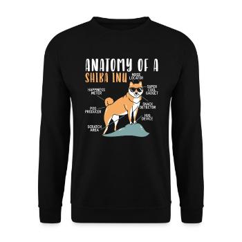 Shiba Inu Japonais Chien Amoureux Puppy Paw Love - Sweat-shirt Unisexe - noir - Devant - Alina (178cm) & Michal (187cm)