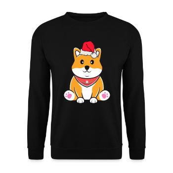 Shiba Inu Japanischer Hund Liebhaber Welpen Pfote Weihnachten - Unisex Pullover - Schwarz - Vorne - Alina (178cm) & Michal (187cm)