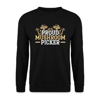 Proud Mushroom Picker Mycology Morel Hunting - Unisex Sweatshirt - black - Front - Alina (178cm) & Michal (187cm)