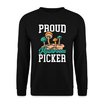 Fier cueilleur de champignons Mycologie Chasse aux morilles - Sweat-shirt Unisexe - noir - Devant - Alina (178cm) & Michal (187cm)
