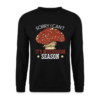 Sorry I Can't It's Mushroom Season Mycology Fungi - Unisex Sweatshirt - black - Front - Alina (178cm) & Michal (187cm)