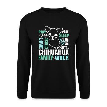 Chihuahua Dog Owner Puppy Lover Paw Love Doggy Pup - Unisex Sweatshirt - black - Front - Alina (178cm) & Michal (187cm)