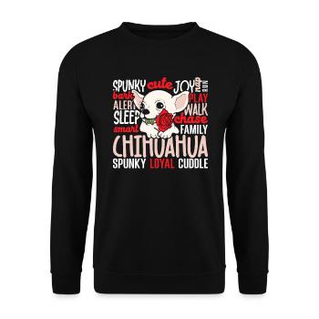 Chihuahua Dog Owner Puppy Lover Paw Love Doggy Pup - Unisex Sweatshirt - black - Front - Alina (178cm) & Michal (187cm)