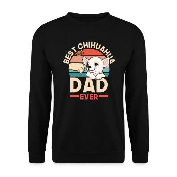Best Chihuahua Dad Ever Dog Owner Puppy Lover Paw - Unisex Sweatshirt - black - Front - Alina (178cm) & Michal (187cm)