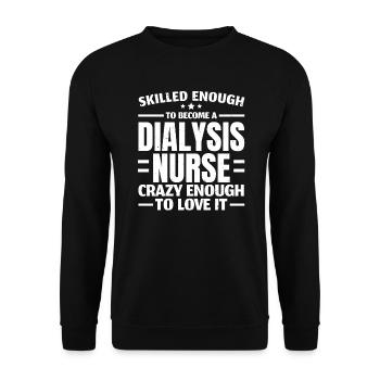 Infirmière en néphrologie Infirmière en dialyse Maladie rénale - Sweat-shirt Unisexe - noir - Devant - Alina (178cm) & Michal (187cm)