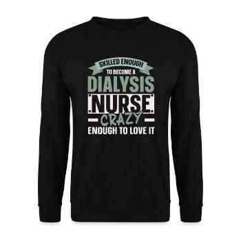 Infirmière en néphrologie Infirmière en dialyse Maladie rénale - Sweat-shirt Unisexe - noir - Devant - Alina (178cm) & Michal (187cm)