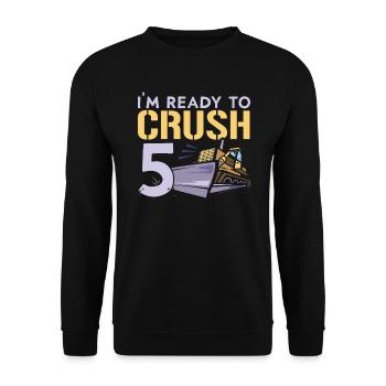 Ich bin bereit, 5 Baugeburtstag zu zerquetschen - Unisex Pullover - Schwarz - Vorne - Alina (178cm) & Michal (187cm)
