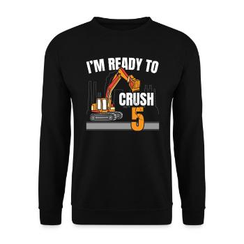 Je suis prêt à écraser 5 anniversaire de la construction - Sweat-shirt Unisexe - noir - Devant - Alina (178cm) & Michal (187cm)