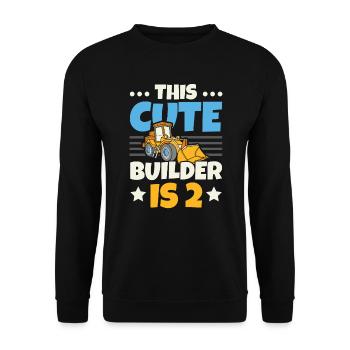 This Cute Builder Is 2 Construction Birthday - Unisex Sweatshirt - black - Front - Alina (178cm) & Michal (187cm)