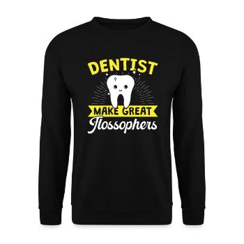 Les dentistes font de grands Flossophers École dentaire - Sweat-shirt Unisexe - noir - Devant - Alina (178cm) & Michal (187cm)