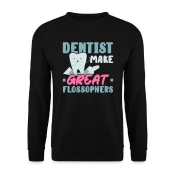 Les dentistes font de grands Flossophers École dentaire - Sweat-shirt Unisexe - noir - Devant - Alina (178cm) & Michal (187cm)