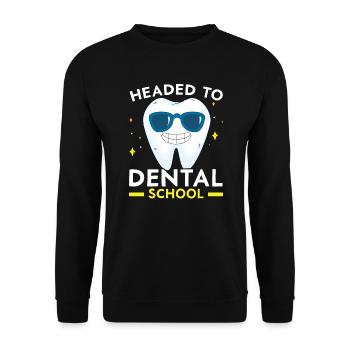 'En route vers l’école dentaire Future Dentistry - Sweat-shirt Unisexe - noir - Devant - Alina (178cm) & Michal (187cm)