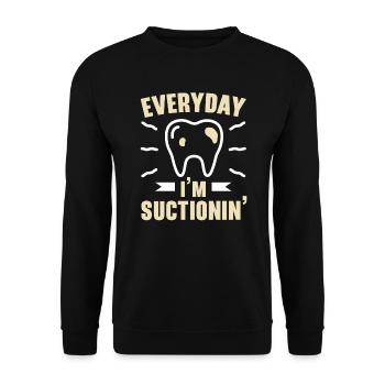 Chaque jour, j’aspire la dentisterie du futur dentiste - Sweat-shirt Unisexe - noir - Devant - Alina (178cm) & Michal (187cm)