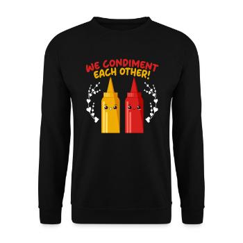 Nous nous condimentons Nourriture Moutarde Mayonnaise - Sweat-shirt Unisexe - noir - Devant - Alina (178cm) & Michal (187cm)