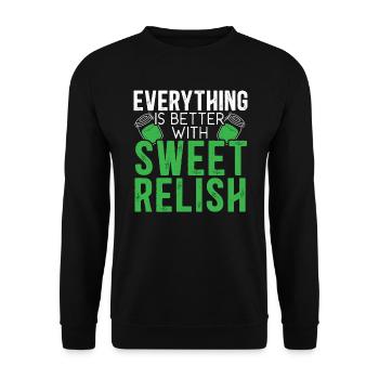 Tout est mieux avec le condiment Sweet Relish - Sweat-shirt Unisexe - noir - Devant - Alina (178cm) & Michal (187cm)