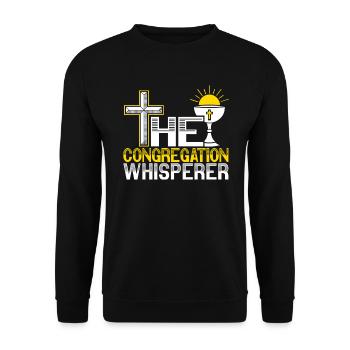 The Congregation Whisperer Pastor Preacher - Unisex Sweatshirt - black - Front - Alina (178cm) & Michal (187cm)