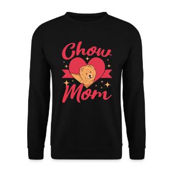 Chow Mom Dog Owner Puppy Lover Paw Love Doggy Pup - Unisex Sweatshirt - black - Front - Alina (178cm) & Michal (187cm)
