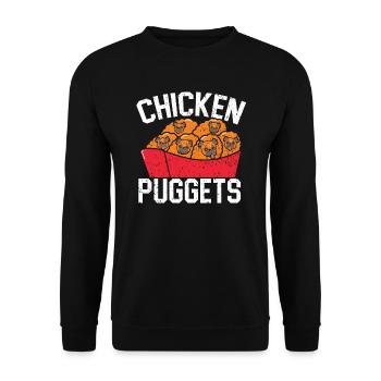 Puggets de poulet Pug Propriétaire de chien Amoureux des chiots Chiot Foodie - Sweat-shirt Unisexe - noir - Devant - Alina (178cm) & Michal (187cm)