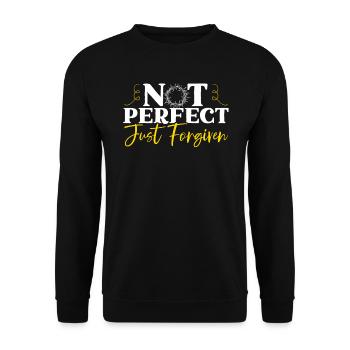 Not Perfect Just Forgiven Religious Christian - Unisex Sweatshirt - black - Front - Alina (178cm) & Michal (187cm)