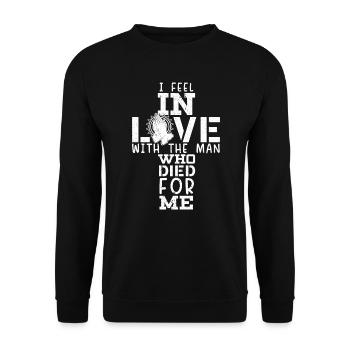 I Feel In Love With The Man Who Died For Me - Unisex Sweatshirt - black - Front - Alina (178cm) & Michal (187cm)