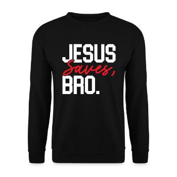 Jésus sauve frère religieux pasteur chrétien - Sweat-shirt Unisexe - noir - Devant - Alina (178cm) & Michal (187cm)