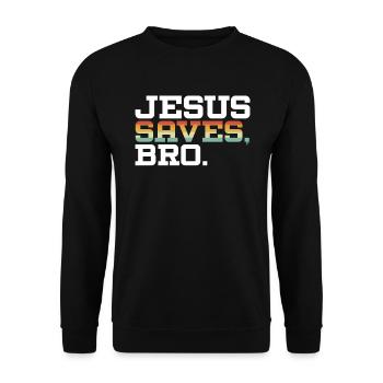 Jésus sauve frère religieux pasteur chrétien - Sweat-shirt Unisexe - noir - Devant - Alina (178cm) & Michal (187cm)