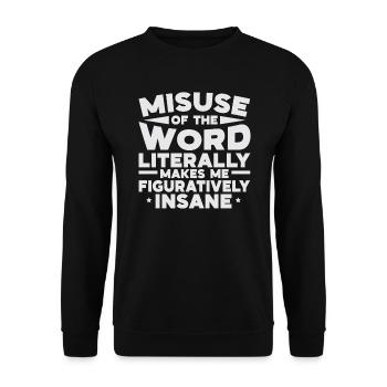 Grammar Police English Writing Teacher Apostrophe - Unisex Sweatshirt - black - Front - Alina (178cm) & Michal (187cm)