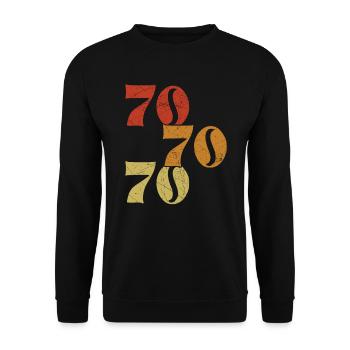 Retro 70's 1970 Vintage Seventies Party 1970s - Sweat-shirt Unisexe - noir - Devant - Alina (178cm) & Michal (187cm)