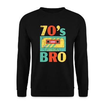 70's Bro 1970 Vintage Seventies Party 1970s - Sweat-shirt Unisexe - noir - Devant - Alina (178cm) & Michal (187cm)