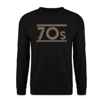 Retro 70's 1970 Vintage Seventies Party 1970s - Sweat-shirt Unisexe - noir - Devant - Alina (178cm) & Michal (187cm)