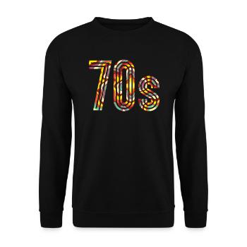 Retro 70's 1970 Vintage Seventies Party 1970s - Sweat-shirt Unisexe - noir - Devant - Alina (178cm) & Michal (187cm)