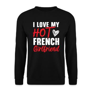 Ich liebe meinen heißen französischen Freund Valentinstag - Unisex Pullover - Schwarz - Vorne - Alina (178cm) & Michal (187cm)