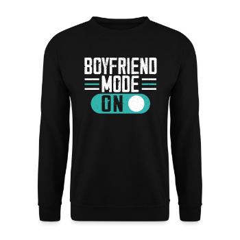 Boyfriend Mode On Relationship Valentines Day - Unisex Sweatshirt - black - Front - Alina (178cm) & Michal (187cm)
