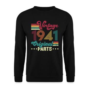 Vintage 1941 Original, Cadeau D'anniversaire - Sweat-shirt Unisexe - noir - Devant - Alina (178cm) & Michal (187cm)