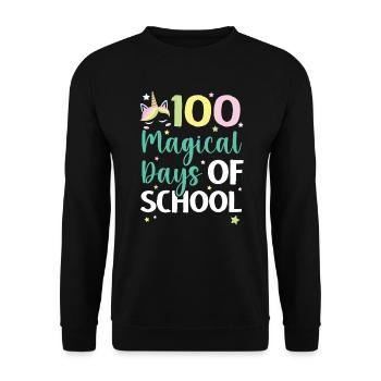 100 Magical Of Days Of School Unicorn Lover - Unisex Sweatshirt - black - Front - Alina (178cm) & Michal (187cm)