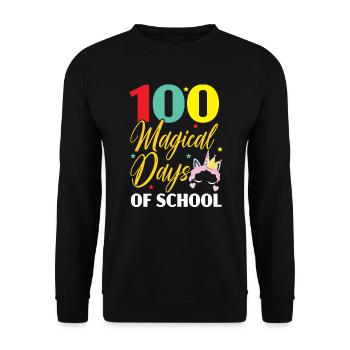 100 Magical Of Days Of School Unicorn Lover - Unisex Sweatshirt - black - Front - Alina (178cm) & Michal (187cm)