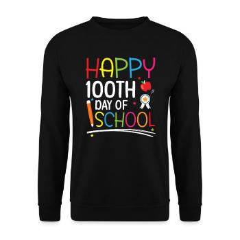 Happy 100th Day Of School Teacher Student Educator - Unisex Sweatshirt - black - Front - Alina (178cm) & Michal (187cm)