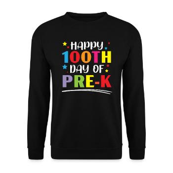 Joyeux 100e jour d’école Pre-K Enseignant Élève - Sweat-shirt Unisexe - noir - Devant - Alina (178cm) & Michal (187cm)