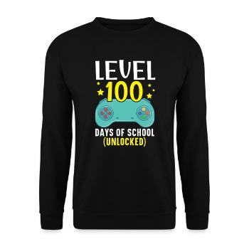 Niveau 100 jours d’école débloqué jeu vidéo Gamer - Sweat-shirt Unisexe - noir - Devant - Alina (178cm) & Michal (187cm)