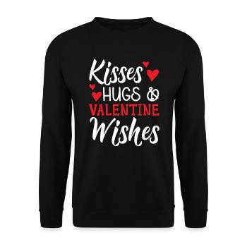 Bisous Câlins et souhaits de Saint-Valentin Saint-Valentin - Sweat-shirt Unisexe - noir - Devant - Alina (178cm) & Michal (187cm)