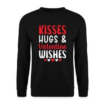 Bisous Câlins et souhaits de Saint-Valentin Saint-Valentin - Sweat-shirt Unisexe - noir - Devant - Alina (178cm) & Michal (187cm)