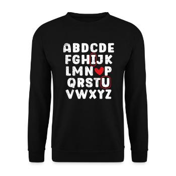 Valentinstag Herztag Amor Liebe Beziehung - Unisex Pullover - Schwarz - Vorne - Alina (178cm) & Michal (187cm)