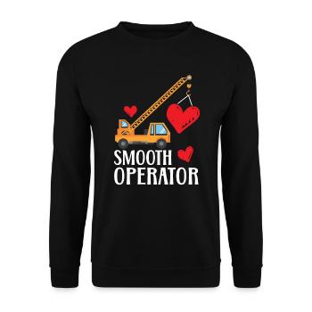 Smooth Operator Valentinstag Herztag Amor - Unisex Pullover - Schwarz - Vorne - Alina (178cm) & Michal (187cm)