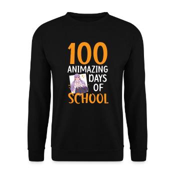 100 Animazing Days Of School Anime Lover Manga - Unisex Sweatshirt - black - Front - Alina (178cm) & Michal (187cm)