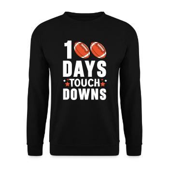 100 Tage Schule Lehrer Schüler Fußball Liebhaber - Unisex Pullover - Schwarz - Vorne - Alina (178cm) & Michal (187cm)