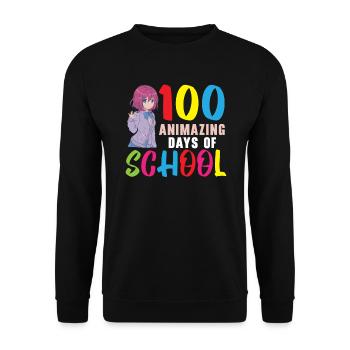 100 Animazing Days Of School Anime Lover Manga - Unisex Sweatshirt - black - Front - Alina (178cm) & Michal (187cm)