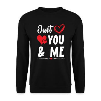 Juste toi et moi Saint-Valentin Hearts Day Cupidon - Sweat-shirt Unisexe - noir - Devant - Alina (178cm) & Michal (187cm)